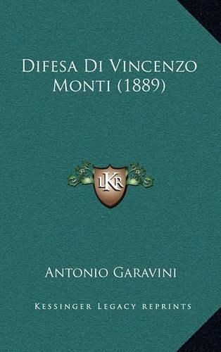 Cover image for Difesa Di Vincenzo Monti (1889)