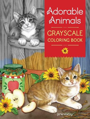 Cover image for Adorable Animals GrayScale Coloring Book