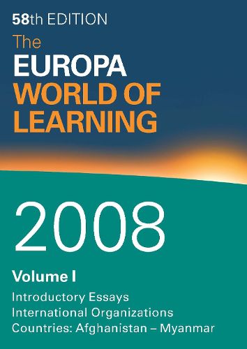 Europa World of Learning 2008 Volume 1