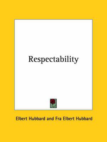 Cover image for Respectability