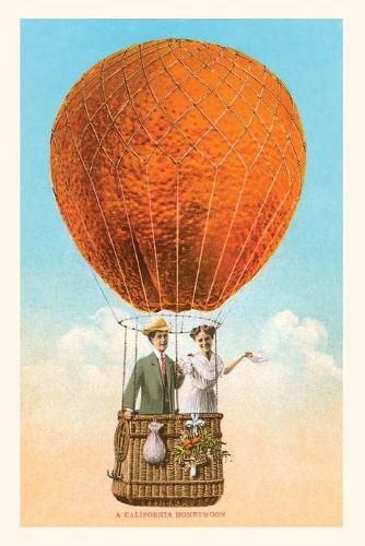 Cover image for Vintage Journal 'A California Honeymoon' Couple in Orange Balloon