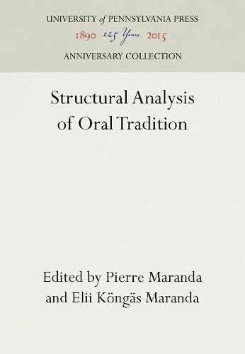 Cover image for Structural Analysis of Oral Tradition