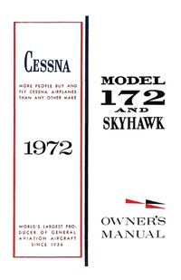 Cover image for Cessna 1972 Model 172 and Skyhawk Owner's Manual