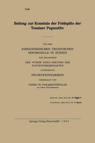 Cover image for Beitrag Zur Kenntnis Der Feldspate Der Tessiner Pegmatite