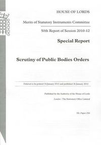 Cover image for 50th report of session 2010-12: special report, scrutiny of public bodies orders