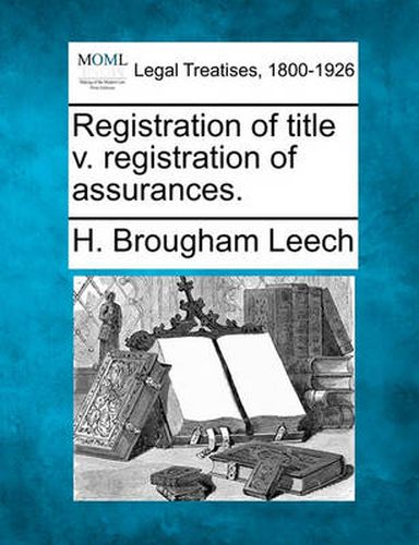 Cover image for Registration of Title V. Registration of Assurances.