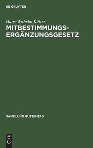 Mitbestimmungs-Erganzungsgesetz: (Holding-Novelle)