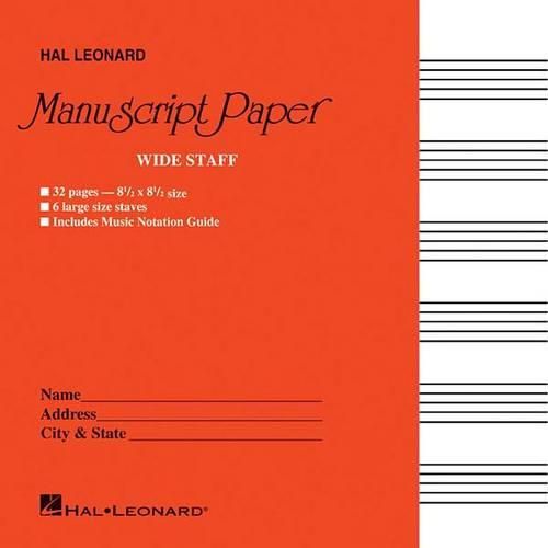 Cover image for Wide Staff Manuscript Paper (Red Cover)