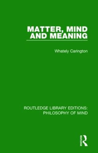 Cover image for Matter, Mind and Meaning