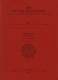 Cover image for Hittite Dictionary of the Oriental Institute of the University of Chicago Volume S, fascicle 1 (sa- to saptamenzu)