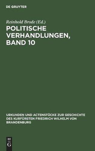 Cover image for Politische Verhandlungen, Band 10