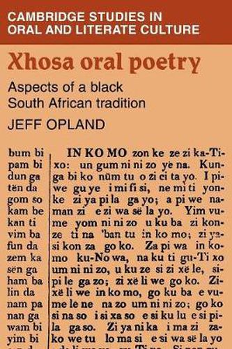 Cover image for Xhosa Oral Poetry: Aspects of a Black South African Tadition