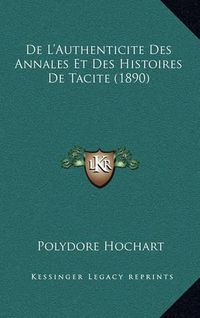 Cover image for de L'Authenticite Des Annales Et Des Histoires de Tacite (1890)