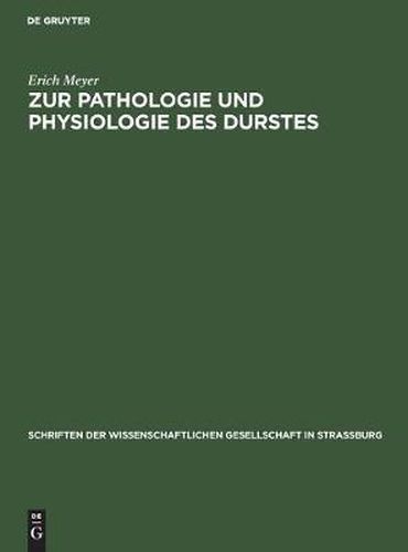 Cover image for Zur Pathologie und Physiologie des Durstes