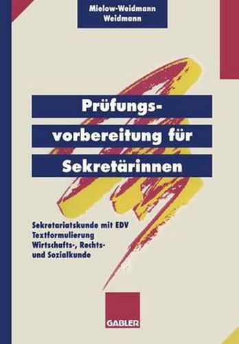 Cover image for Prufungsvorbereitung fur Sekretarinnen