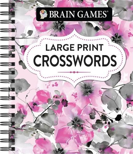 Cover image for Brain Games - Large Print Crossword (Floral)