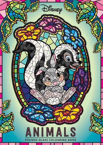 Cover image for Disney Animals: Stained Glass Adult Colouring Book