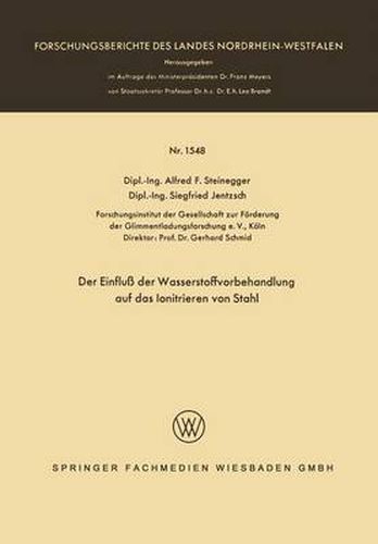 Cover image for Der Einfluss Der Wasserstoffvorbehandlung Auf Das Ionitrieren Von Stahl