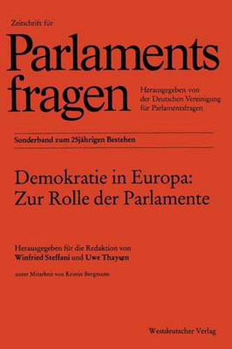 Cover image for Demokratie in Europa: Zur Rolle Der Parlamente