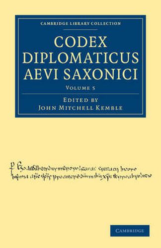 Cover image for Codex Diplomaticus Aevi Saxonici