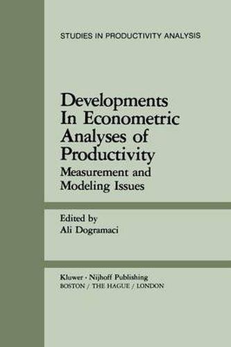 Cover image for Developments in Econometric Analyses of Productivity: Measurement and Modeling Issues