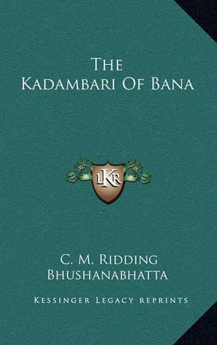 Cover image for The Kadambari of Bana