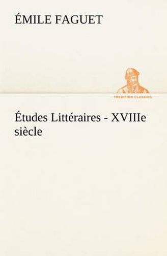 Cover image for Etudes Litteraires - XVIIIe siecle.