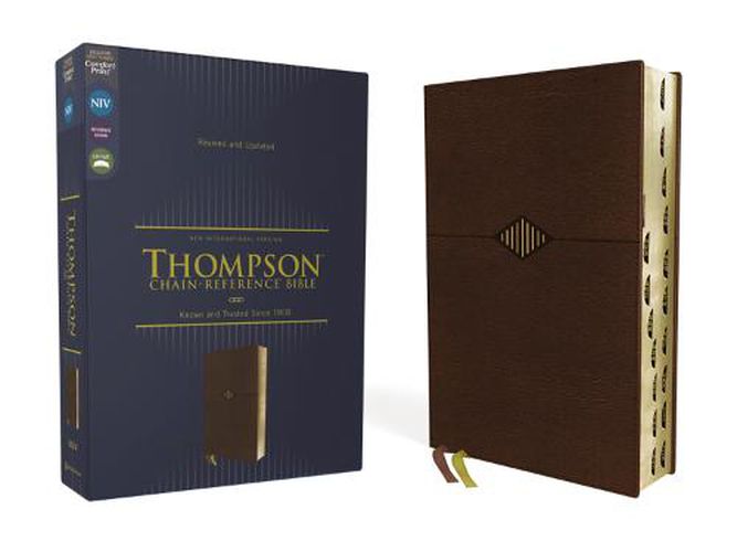 Cover image for NIV, Thompson Chain-Reference Bible, Leathersoft, Brown, Red Letter, Thumb Indexed, Comfort Print