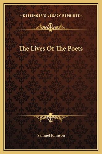 Cover image for The Lives of the Poets