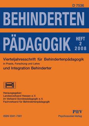 Cover image for Behindertenpadagogik - Vierteljahresschrift fur Behindertenpadagogik und Integration Behinderter in Praxis, Forschung und Lehre