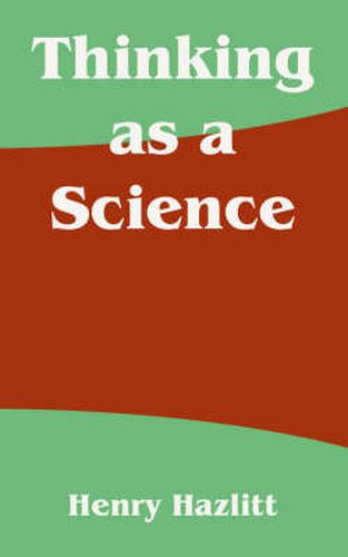 Cover image for Thinking as a Science