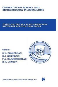 Cover image for Tissue culture as a plant production system for horticultural crops: Conference on Tissue Culture as a Plant Production System for Horticultural Crops, Beltsville, MD, October 20-23, 1985