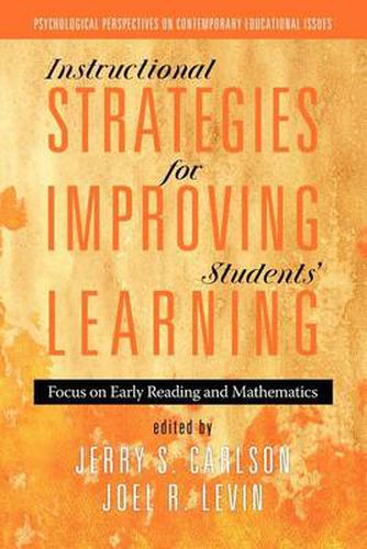 Cover image for Instructional Strategies for Improving Students' Learning: Focus on Early Reading and Mathematics