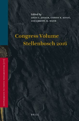 Cover image for Congress Volume Stellenbosch 2016