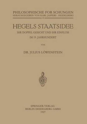 Cover image for Hegels Staatsidee