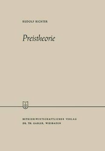 Cover image for Preistheorie