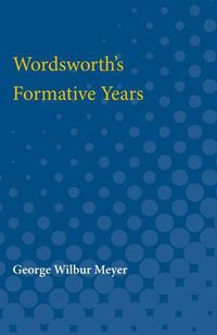 Cover image for Wordsworth's Formative Years