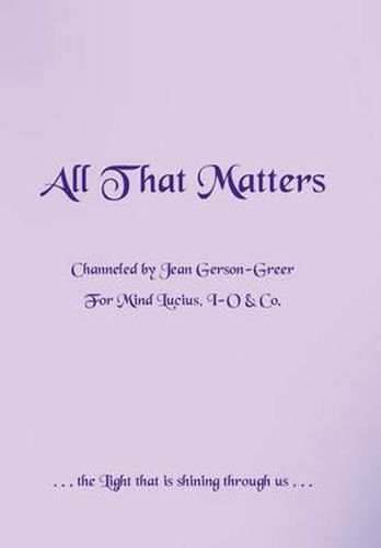 Cover image for All That Matters