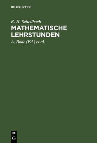 Cover image for Mathematische Lehrstunden