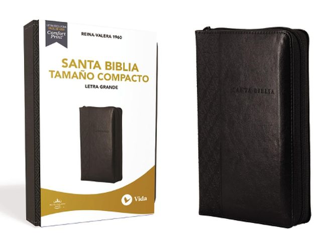 Cover image for Rvr60 Santa Biblia, Letra Grande, Tamano Compacto, Leathersoft, Negro, Edicion Letra Roja Con Cierre