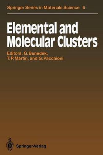 Elemental and Molecular Clusters: Proceedings of the 13th International School, Erice, Italy, July 1-15, 1987