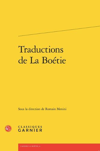 Cover image for Traductions de la Boetie