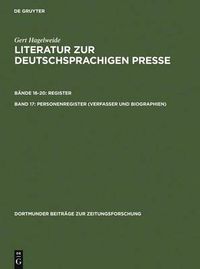 Cover image for Personenregister (Verfasser Und Biographien )
