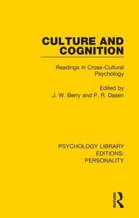 Cover image for Culture and Cognition: Readings in Cross-Cultural Psychology