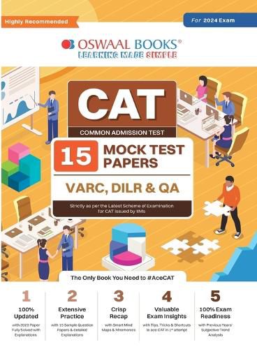 Cover image for Oswaal CAT 15 Mock Test Papers for 2024 Exam