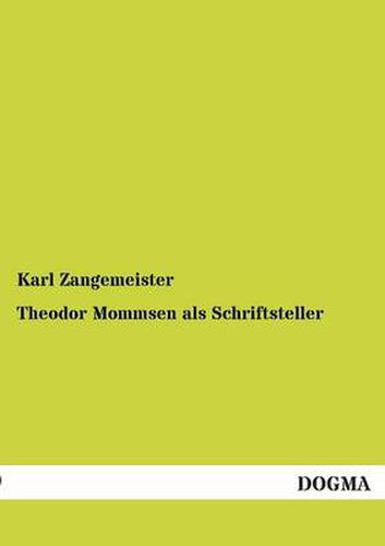 Cover image for Theodor Mommsen als Schriftsteller