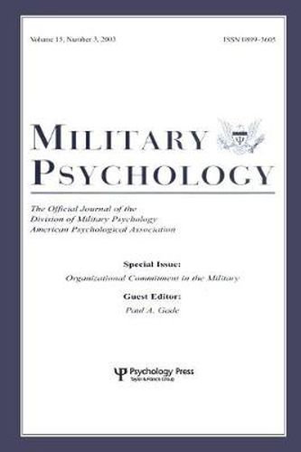 Cover image for Organizational Commitment in the Military: A Special Issue of military Psychology