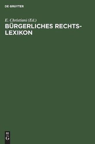 Cover image for Burgerliches Rechts-Lexikon