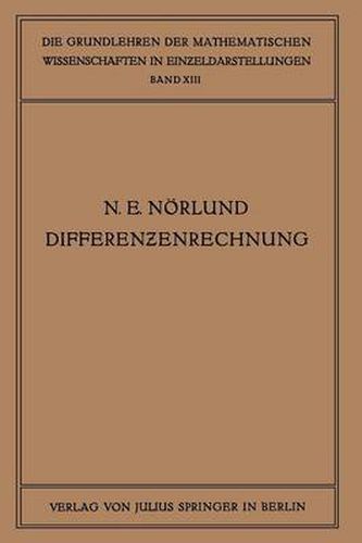 Cover image for Vorlesungen UEber Differenzenrechnung