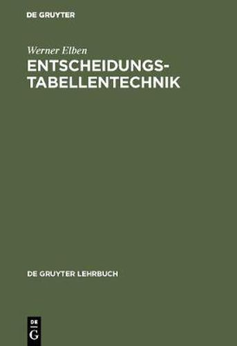 Cover image for Entscheidungstabellentechnik
